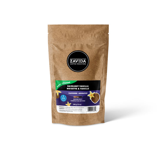 Cafea Zavida Hazelnut Vanilla Decafeinizata - 340g boabe
