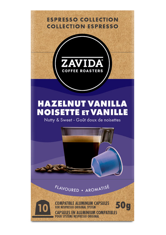 Cafea Zavida Hazelnut Vanilla - Capsule compatibile Nespresso, 10 capsule, 50g